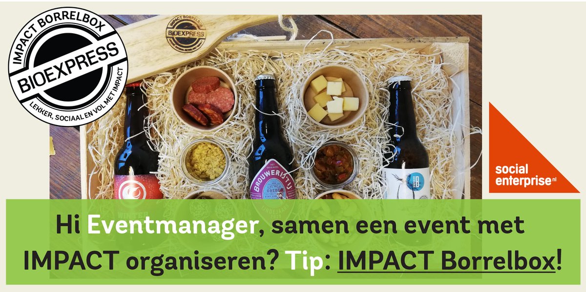 NLImpactBox's tweet photo. De IMPACT borrelbox = Lekker, sociaal en gegarandeerd een online event met Impact! https://t.co/Z0saFzt6CP @GvEventmanagers
#BuySocial #JuistNu #sociaalinkopen #impact #eventbranche #Events_NL #IMPACT #Borrel #borreltijd #borrelbox  #eventmanager  #eventmanagers #tip #tips https://t.co/pypuYgDSO5