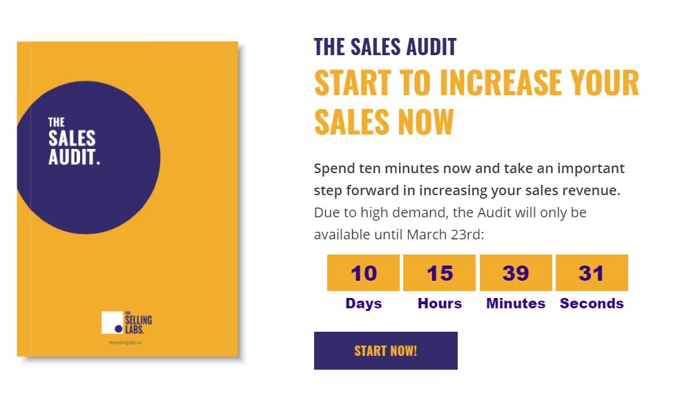Take the first step to improve your sales by completing our Sales Audit. We help you understand what elements of your sales strategy are going well and what needs attention. Let's take your business to the next level. The audit window closes on 23 March!

thesellinglabs.ie/sales-audit-lp/