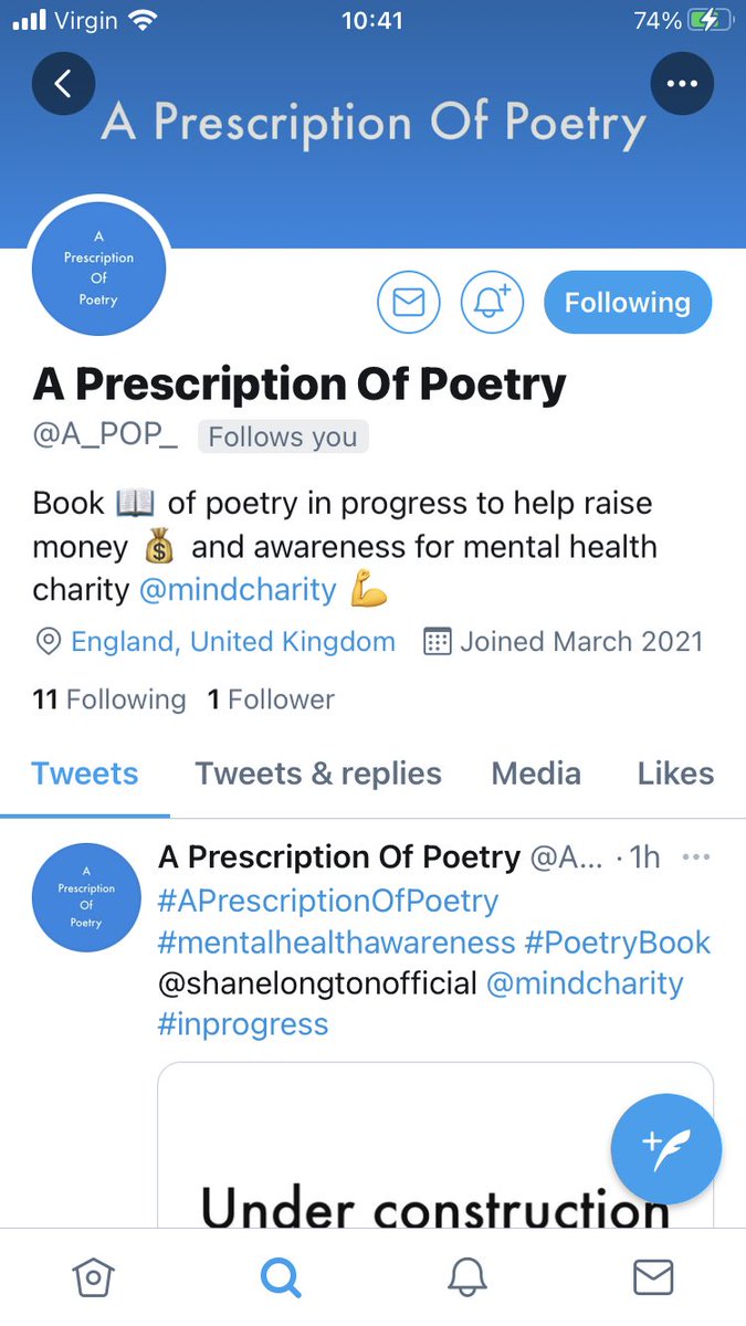 ShaneLongton's tweet photo. 🚨 Book Name Reveal! 🚨 

This 👉 @A_POP_  is my Twitter account for my charity Book 📖 
If you could give it a follow I would be ever so grateful 🙏 😊💕 @MindCharity https://t.co/9DmeGBRBJ1