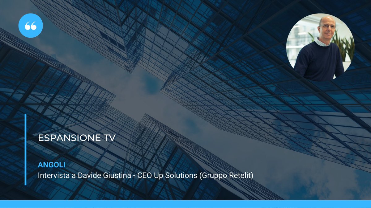 Questa sera alle ore 19.00, Davide Giustina - CEO di UP Solutions (Gruppo Retelit) sarà ospite della trasmissione Angoli su Espansione TV per parlare di innovazione tecnologica nella produzione.
Segui l'intervento sul canale 19 del Digitale Terrestre o su espansionetv.it/diretta-tv
