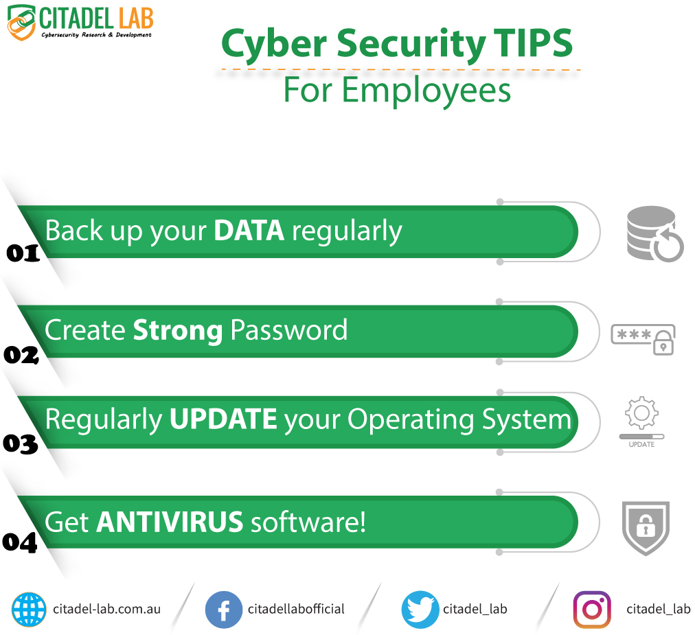 Citadel_lab's tweet photo. Cyber Security Tips 
For Employees
#spyware #siem #allienvault #qradar #threats #mobileapp #splunk #logrhytm #cloudcomputing #cybersecuritytipsandtricks #vulnerabilityassessment #itbutler #penetrationtesting #VA #PT #soc #securityoperationcenter #informationsecurity https://t.co/KSHD2Xd4KZ