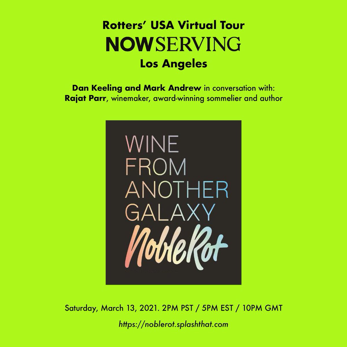 Noble Rot’s US virtual book tour free event tomorrow! Register here noblerot.splashthat.com