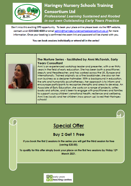 PemburyHouse's tweet photo. We are delighted to offer 'Nurturing PSED & Wellbeing for Children, Teachers and Practitioners' training - Monday 15th March 2021 (4 – 5pm) hosted by @McTavishAnni to Early Years Professionals. Please find attached a flyer for more information #earlyyears #eytraining #EYFS https://t.co/v4HZvZaeNp