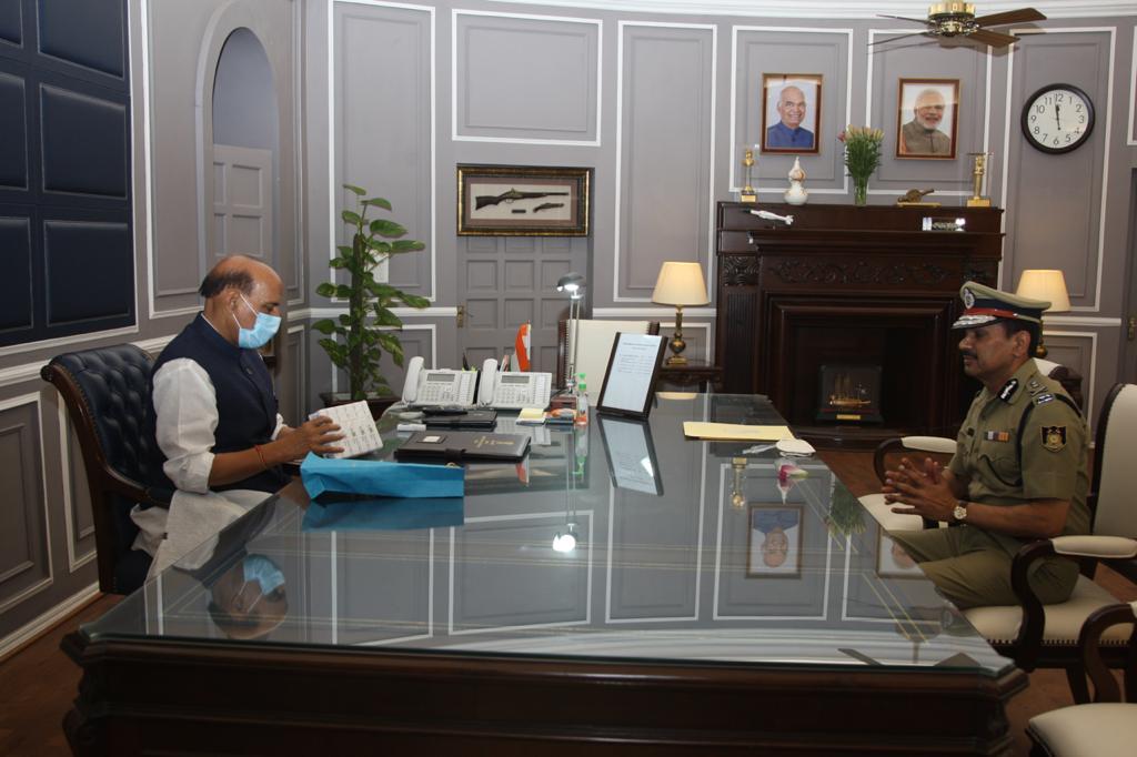DG #CRPF Shri Kuldiep Singh called on the Hon'ble Defence Minister , Shri <a href="/rajnathsingh/">Rajnath Singh</a> at his office today. The minister lauded CRPF's commitment to serve the nation with courage and valour.