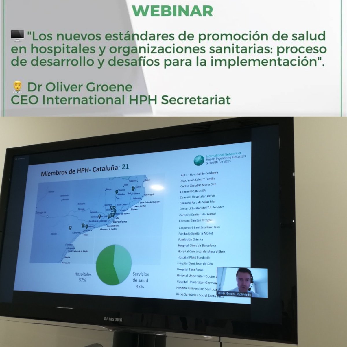 fsmhospital's tweet photo. La comissió #entitatsaludable presents al webinar. L' @fsmhospital com a membre de la xarxa d' hospitals promotors de la salud @CpromosalutUdG https://t.co/SwDW6Nsm2n