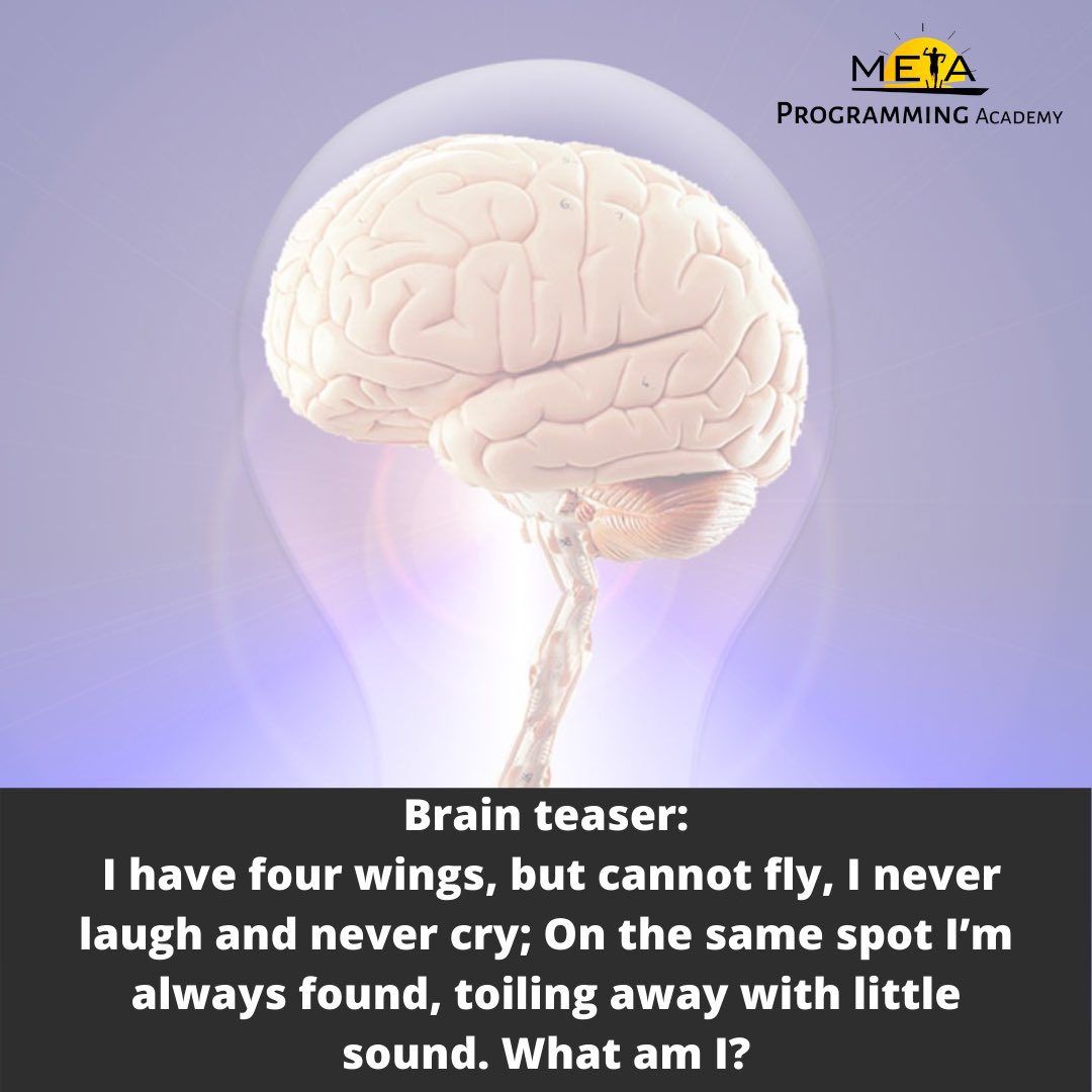 MetaProgAcademy's tweet image. What’s the answer to this brain teaser? Retweet your answer 👇
#Metaprogramming
#MPAcademy
#MetaprogrammingAcademy
#Alternativeeducation
#BrainTeaser
#Brainteasergames
#Brainteaseroftheday
#Brainteaserschallenge