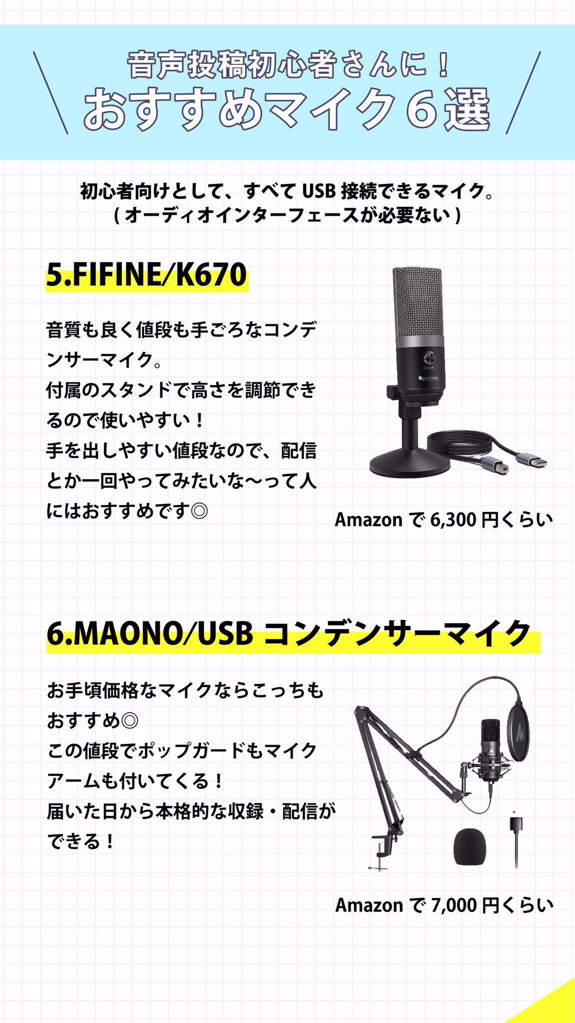 Hear B版 音声投稿サイト 音声配信初心者さんに おすすめのマイク6選 今回はオーディオインターフェースが必要ない 簡単にpcと繋げられるusb接続のマイクをご紹介します 値段も5 000 000円の範囲内でまとめました お気に入りを見つけて