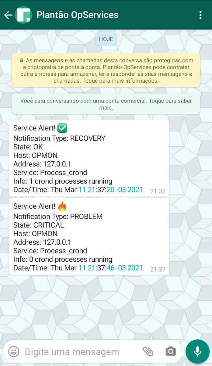 opservices's tweet photo. Notificações do OpMon no WhatsApp ? Sim, TEMOS ! https://t.co/9Ye0HKqTOe