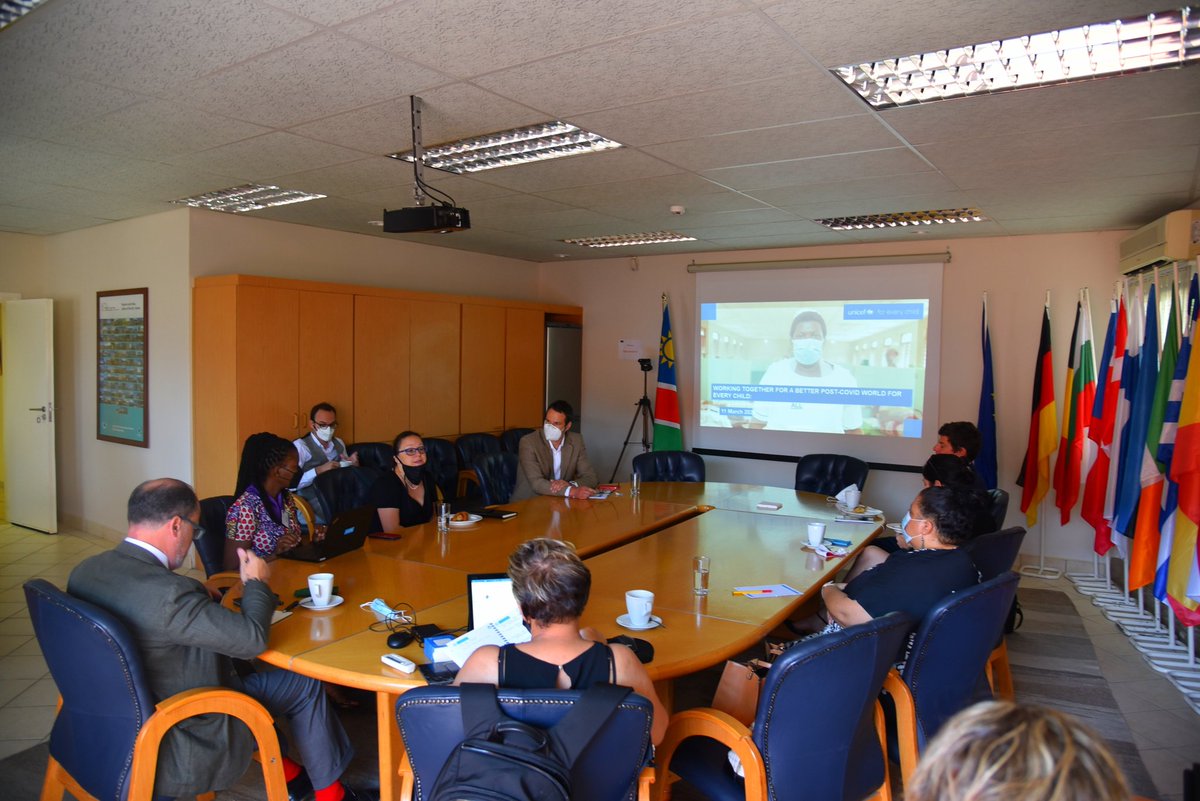 EUinNamibia's tweet photo. UNICEF Namibia information session with #TeamEurope on COVAX Facility vaccination roll out

#TeamEurope #Safevaccines #VaccinesWork https://t.co/Tha9Ti6Pys