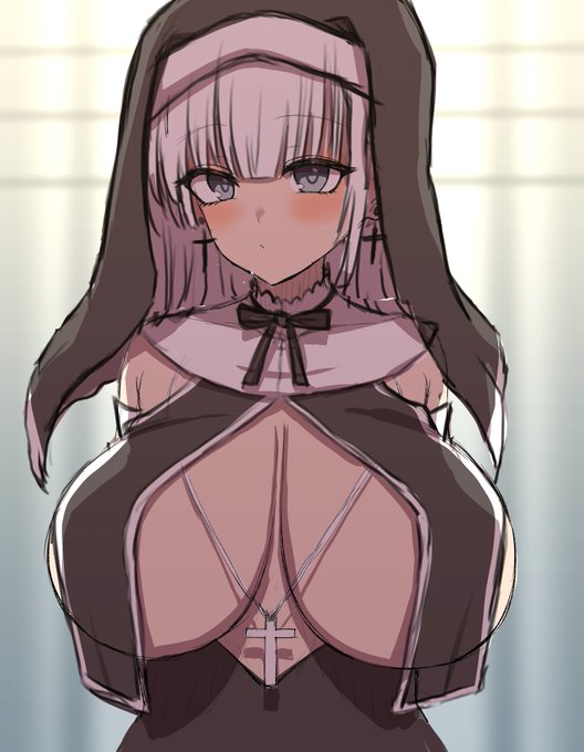 昔描いたえっちなシスター描きなおそうと思ったけど力尽きた… 