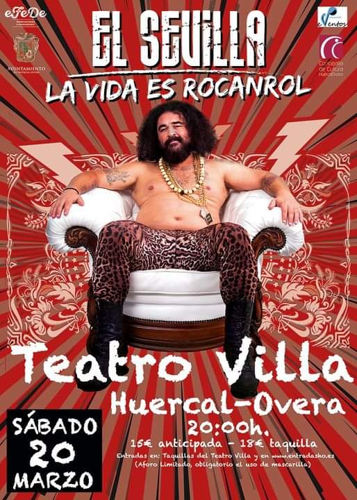 🤔Todavía no sabes lo que es LA VIDA ES ROCANROL?
😉Si quieres saberlo <a href="/MiguelelSevilla/">Miguel el Sevilla</a> te lo cuenta todo!Cómo crees que es la vida de un Rockero como él?

➡️20 de Marzo al Teatro Villa de Huercal-Overa  a las 20h.

Link:
entradasho.es/view/event/el-…

<a href="/valcarcelevento/">Valcarceleventos</a>
<a href="/AyHuercalOvera/">#HuercalOvera</a>