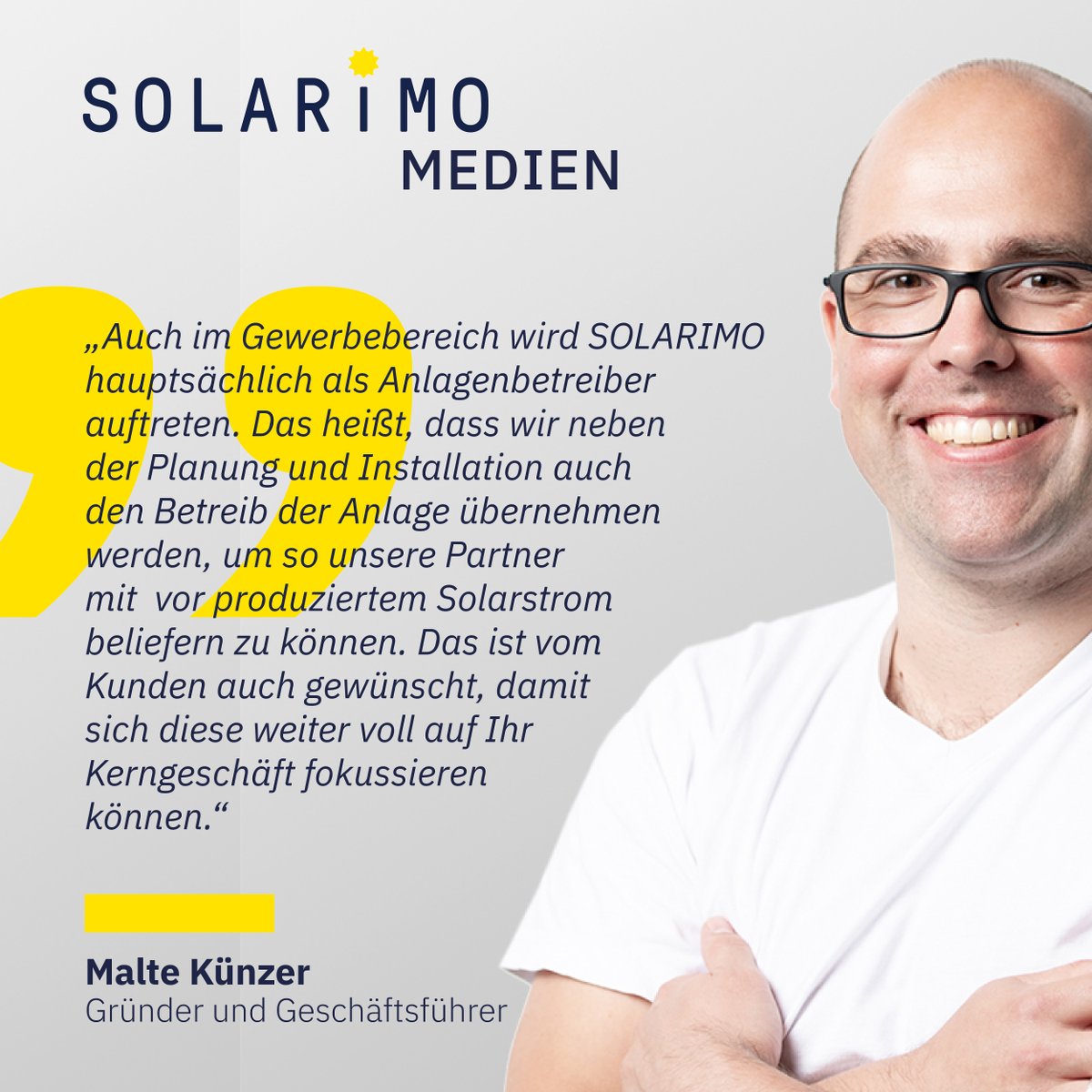 Solarimo (@solarimo_de) on Twitter photo Über 500 kW? Kein Problem für uns 💪! Seit Anfang des Jahres nimmt SOLARIMO verstärkt #Gewerbe 🏢 in den Fokus. Unser Geschäftsführer Malte Künzer erzählt im Interview🎙️ mit <a href="/photovoltaik/">photovoltaik</a> wie unkompliziert Umsetzung sein kann. Das ganze Interview 👇hubs.li/H0J7DZm0 Über 500 kW? Kein Problem für uns 💪! Seit Anfang des Jahres nimmt SOLARIMO verstärkt #Gewerbe 🏢 in den Fokus. Unser Geschäftsführer Malte Künzer erzählt im Interview🎙️ mit <a href="/photovoltaik/">photovoltaik</a> wie unkompliziert Umsetzung sein kann. Das ganze Interview 👇hubs.li/H0J7DZm0
