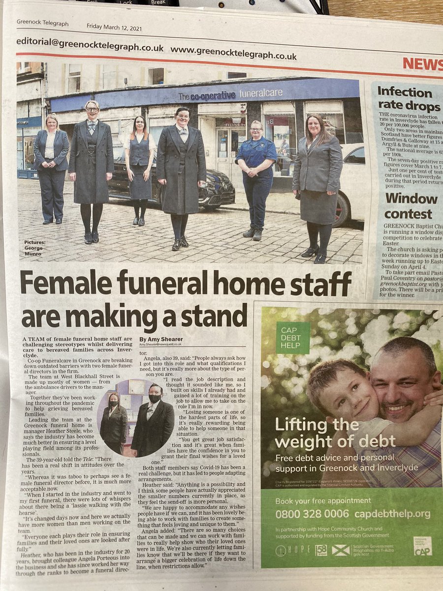 Thanks to <a href="/greenocktele/">Greenock Telegraph</a> for a great story on our funeralcare branch, seems such a fitting story as earlier on in the week we celebrated International woman’s day. <a href="/DavidEagleFD/">David Eagle</a> @Heather94017947 <a href="/PamelaMessFD/">Pamela Mess</a> <a href="/CoopFuneralcare/">Co-op Funeralcare</a> <a href="/MacLennanNic/">Nic MacLennan</a> #ItsWhatWeDo #InternationalWomensDay