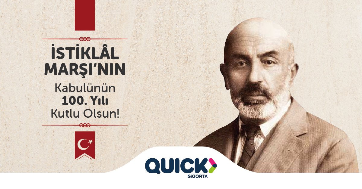 quicksigorta's tweet photo. "Allah bu millete bir daha #İstiklalMarşı yazdırmasın!"

İstiklal Marşı'nın kabulünün 100. yılı kutlu olsun. Başta İstiklâl Şairimiz Mehmet Akif Ersoy olmak üzere ve tüm şehitlerimizin aziz ruhları şâd olsun. https://t.co/mUwPllVK08