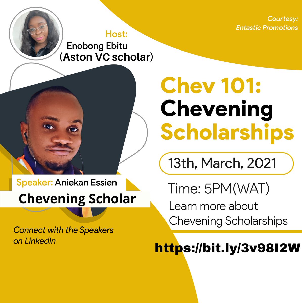 BeinaMR's tweet photo. One of ours, @ani2ae, who is currently a @CheveningFCDO scholar studying Sustainable Energy (MSc) at @UofGlasgow, will be giving a talk on the Chevening Scholarship in this webinar hosted by @entasticbrand

Register for the event here: https://t.co/RY9VHMVkUy

#BeinaReliability https://t.co/ih5YyUAve9