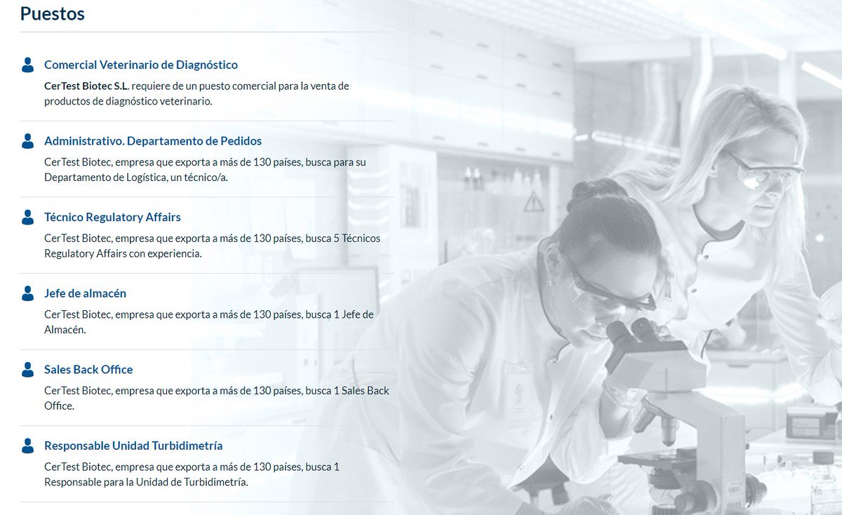 ¿Sabías que actualmente en #CerTest tenemos abiertos nada menos que 6 #OfertasDeEmpleo?
¡Es tu oportunidad! Compártelo para que llegue al interesado/a 👂
Entra en certest.es/es/compania/ge… y apúntate.
#Empleo #Ofertas #Trabajo #Diagnostico #Biotecnología #Zaragoza