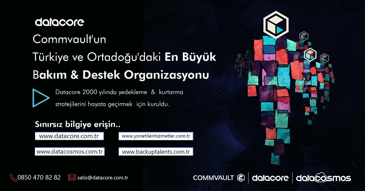 Datacore_'s tweet image. Commvault’un Türkiye ve Ortadoğu’daki en büyük bakım &amp;amp; destek organizasyonu

#datacore #commvault #datacosmos #backup #verikoruma #dataprotection #newcommvault #commandcenter #datacenter #yönetilenhizmetler #sanallaştırma #yedekleme #archive #hyperscalex #cloud #ransomware