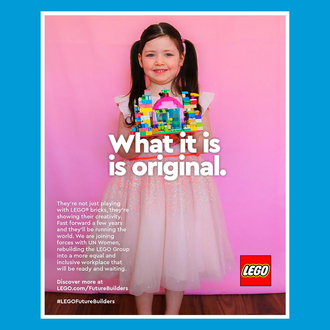 LEGO_Group's tweet image. They’re not just playing, they’re sharing their creativity with the world!  Recreate our classic ad with your girls at LEGO.com/FutureBuilders

#LEGOFutureBuilders #RebuildTheWorld #IWD2021 #generationequality