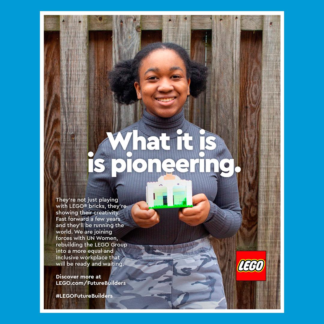 LEGO_Group's tweet image. They’re not just playing, they’re sharing their creativity with the world!  Recreate our classic ad with your girls at LEGO.com/FutureBuilders

#LEGOFutureBuilders #RebuildTheWorld #IWD2021 #generationequality