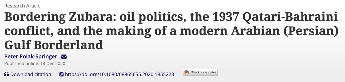 jborderstudies's tweet photo. For a cultural history of &amp; #BorderStudies approach to an important border contest of the #ArabianPersianGulf during the oil concession era, read Peter Polak-Springer's newest JBS article #Qatar #Bahrain #UpperSilesia #Zubara

⚠️OPEN ACCESS ⚠️

➡️ Read it: https://t.co/BdcVS7qwEx https://t.co/TQNxMdE7Or