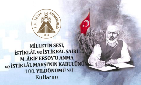 Kaymakamımız Sayın Ahmet Karaaslan'ın 12 Mart İstiklal Marşının Kabulü Ve Mehmet Akif Ersoy’u Anma Günü Mesajı
 @AgriValilik
 <a href="/DrOsmanVarol/">Dr Osman Varol</a>
 @a_karaaslan69