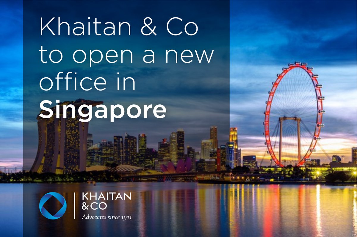 KhaitanCo's tweet photo. We are delighted to announce that @KhaitanCo will be opening its very first international office in #Singapore! 

Look forward to welcoming you to our Singapore office soon!

#KCOinSingapore #KhaitanCo #Singapore #newoffice #newbeginnings https://t.co/cPZ1GUh1Wa