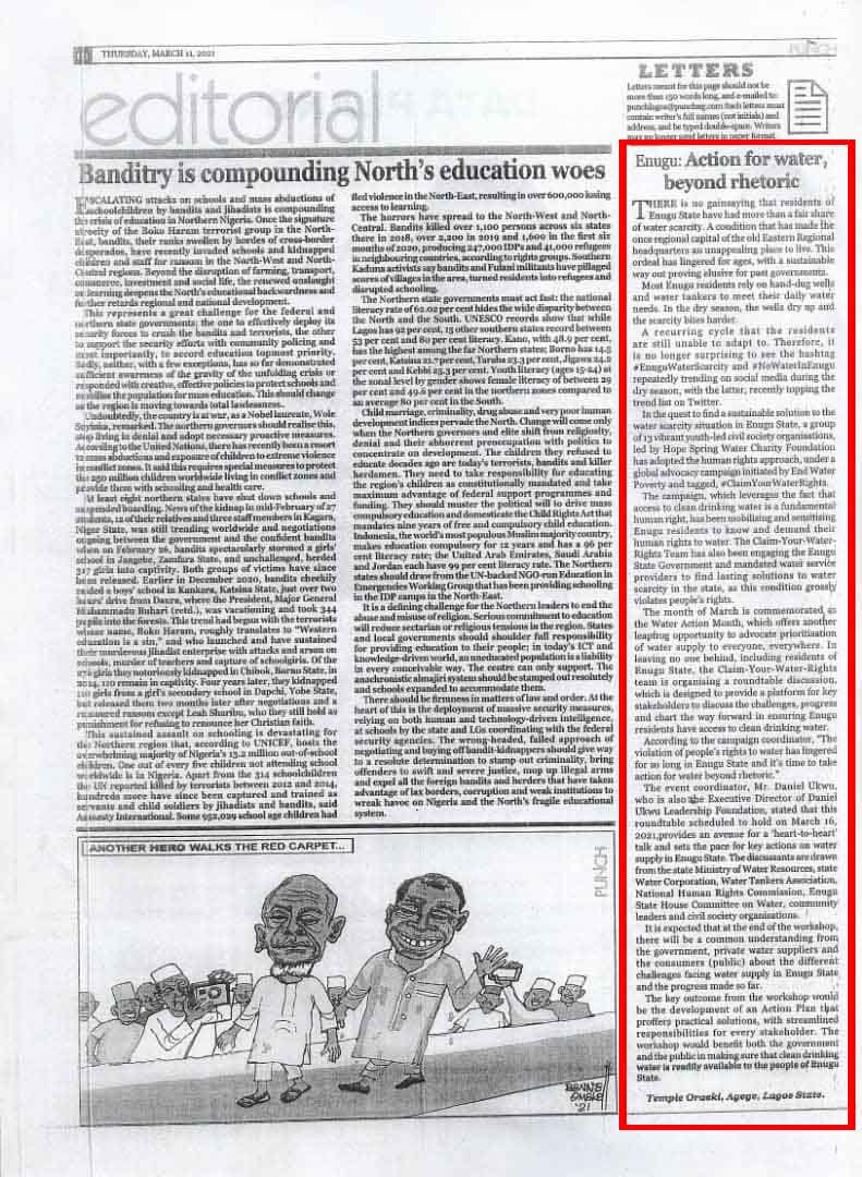 Great to read <a href="/Temple_Oraeki/">Hakuna Matata</a>  letter highlighting the work @hopespringh20 and other are doing for water poverty alleviation in Enugu. #ClaimYourWaterRights campaign which had loads of help from <a href="/EndWaterPoverty/">End Water Poverty</a>. More info here: hopespring.org.uk/claim-your-wat…