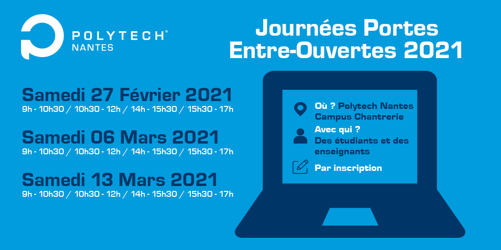 ⏳ J-1 Portes Entre-Ouvertes

RDV demain 13/03 en présentiel ➡ bit.ly/3qRjYOD

👥  Groupes restreints par créneaux d’1h30
📌 Campus de la Chantrerie

🏋️ Session consacrée aux sportifs de haut niveau
📡 Découvre la formation « Système Réseaux et Télécommunications »