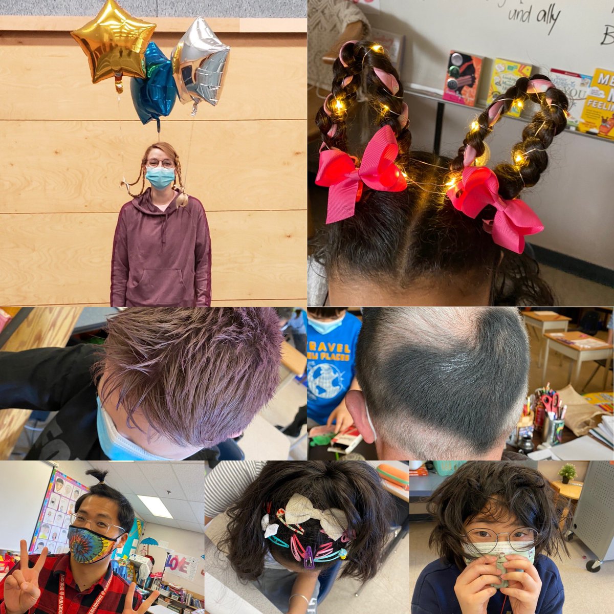 Celebrating the end of another great term. Wacky Hair Day! <a href="/Surrey_Schools/">Surrey Schools</a>