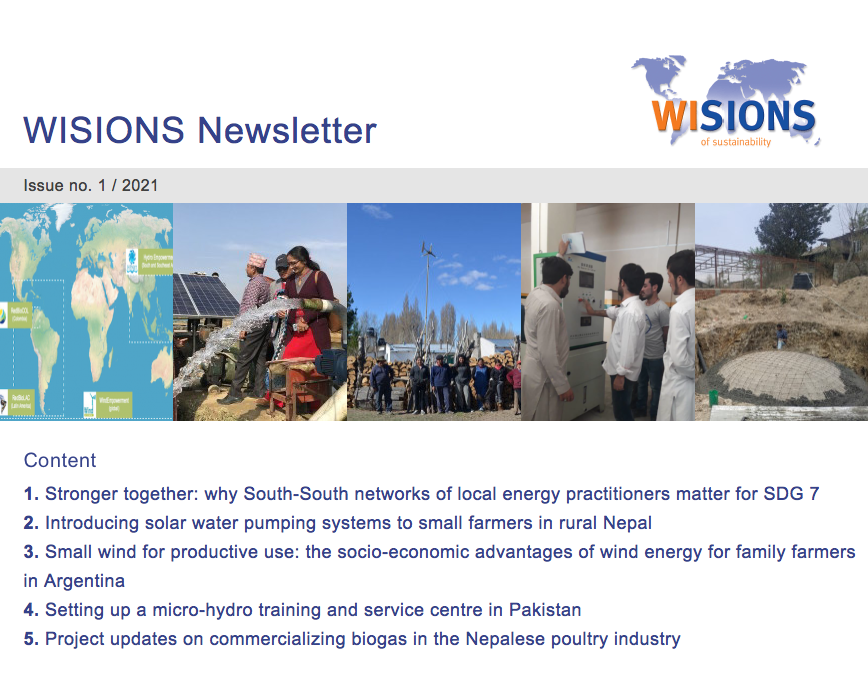 wisions's tweet photo. Happy weekend! And check out the latest #WISIONS newsletter, featuring:
🔸Why #SouthSouth networks of energy access practitioners matter for #SDG7
🔸Project news from Nepal🇳🇵Argentina 🇦🇷and Pakistan 🇵🇰, spanning #microhydro #biogas #smallwind & more!
👉https://t.co/ZfQds3dz0I https://t.co/CFWcpckB2C