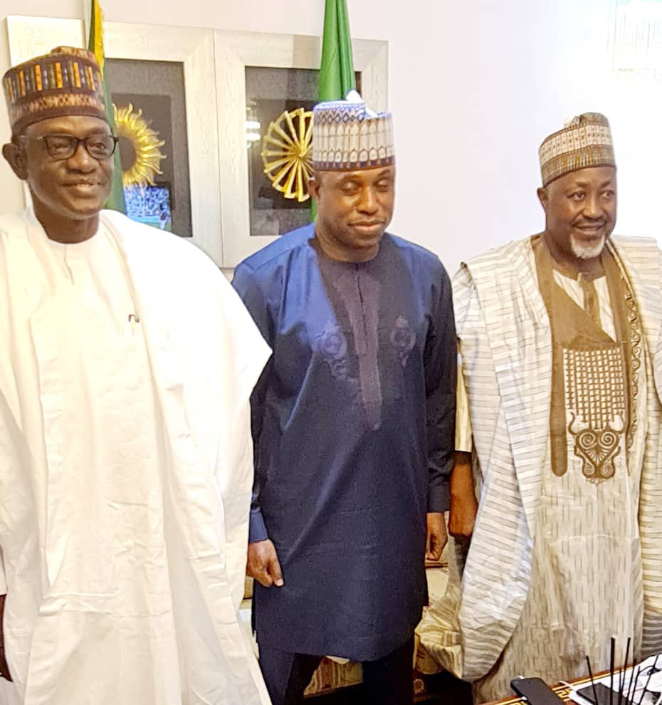 APC CECPC Chairman, H.E Governor Mai Mala Buni, Former Speaker Dimeji Bankole and Governor Badaru Meet in Abuja