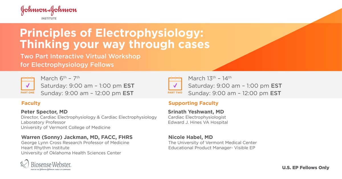 Biosense Webster Ready For Round 2 Epfellows We Look Forward To Reconnecting For The Second Weekend Of Our Principles Of Electrophysiology Virtual Workshop With Drs Peter Spector And Warren Sonny