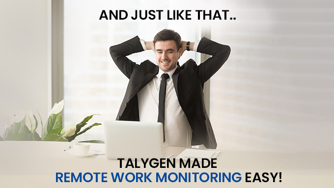 Talygen_Inc's tweet image. #Remoteworkmonitoring simplified with Talygen. This One-Stop Remote Work and #EmployeeMonitoringSolution simplifies monitoring with tools like Time Tracking, Screenshots, Performance Review, and more. Try the Free Trial talygen.com/freetrial