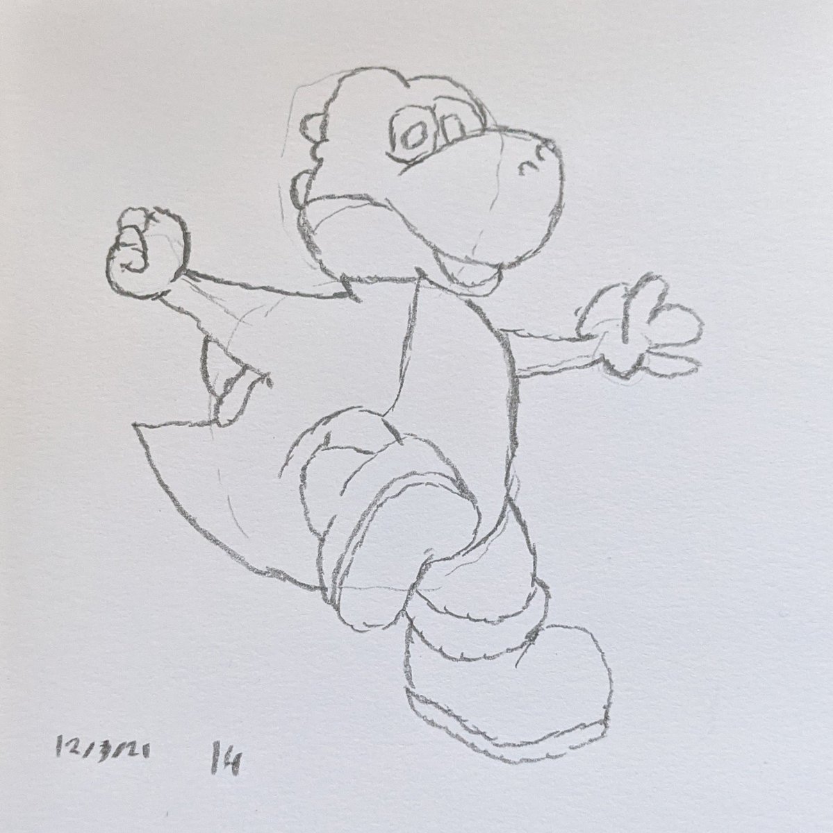 rebootingme's tweet photo. #DailyDrawingForMarch Day 12 was supposed to be Yoshi https://t.co/MLyPRwTYf4