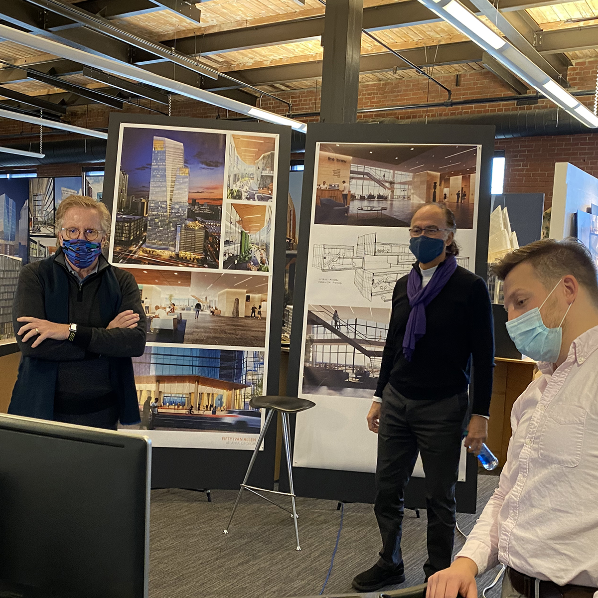 DudaPaine's tweet image. Behind the scenes look at the prep work for a recent virtual interview. #dudapaine  #architecturepr #newworkplace