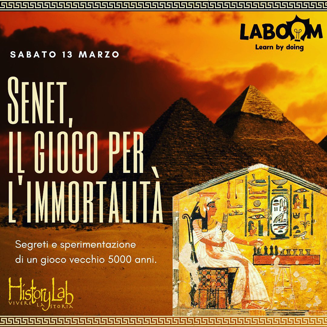 Imparare la #storia dell’Antico Egitto giocando ad un gioco antico 5.000 anni? Lo faremo domani con <a href="/History_Lab/">HistoryLab</a> 🙌 e lo costruiremo anche! 

Per partecipare 👉 bit.ly/2PYXY72

#anticoegitto #senet #impararegiocando #education #laboratorioragazzi #impararedivertendosi