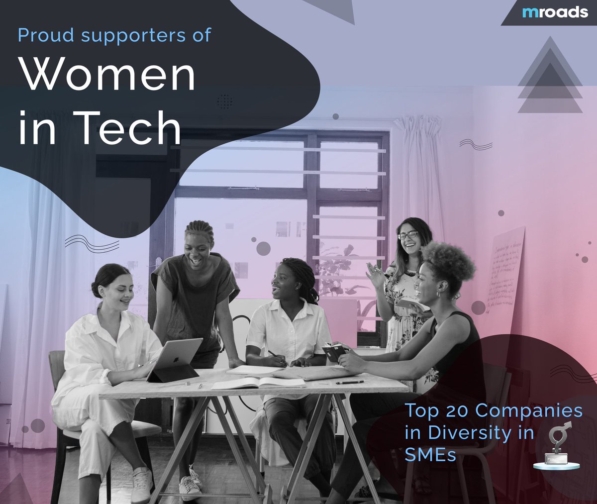 _mroads's tweet photo. At mroads, we support Women in Tech. Our team was recently awarded as one of the "Top 5 companies in DivHERsity (SME's) 2021" in India out of 300 participating companies! #WomensHistoryMonth

#techwomen #womenintechnology #womenintech #mroads https://t.co/ZElcuOS2ZM