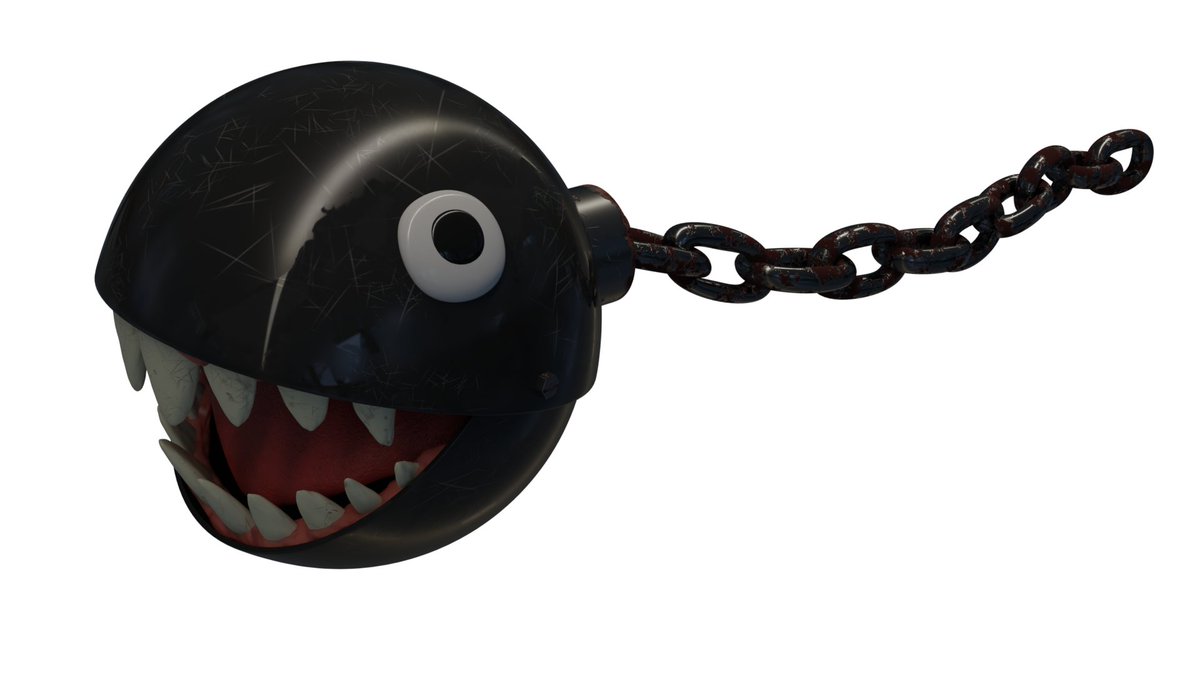 robincusp's tweet image. #chainchomp #mario #3dmodeling