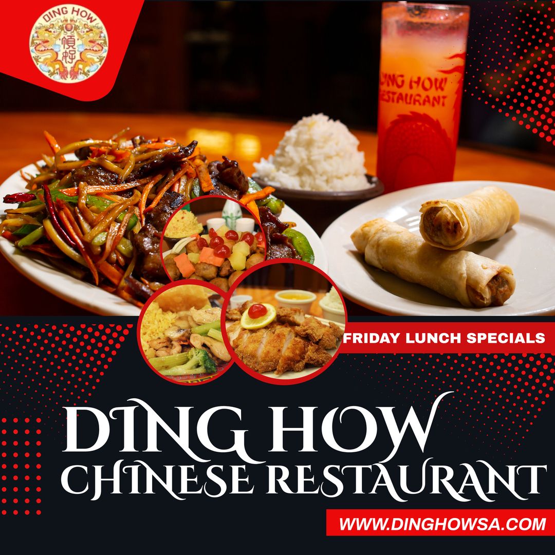 DingHowSA's tweet image. Friday brings some of Ding How's most delicious plates to our Lunch Specials menu! Made with the freshest ingredients, our Mongolian Beef is definitely not to be overlooked! It's on lunch special today, along with Lemon Chicken, Sweet &amp;amp; Sour Pork, &amp;amp; Chicken with Mixed Veggies!