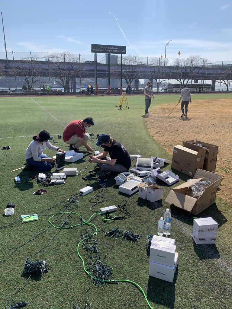 UrbanAssembly's tweet photo. The team at @UASEM_NYC is preparing for this evening's "Let Hope Light the Way” Memorial Exhibit honoring NYers lost to COVID-19 and the first-responders who have fought so hard to save them. See the illuminated "hope" starting tonight at sundown. Details: https://t.co/m1cKrHixFZ https://t.co/yC3Lgq2WtG