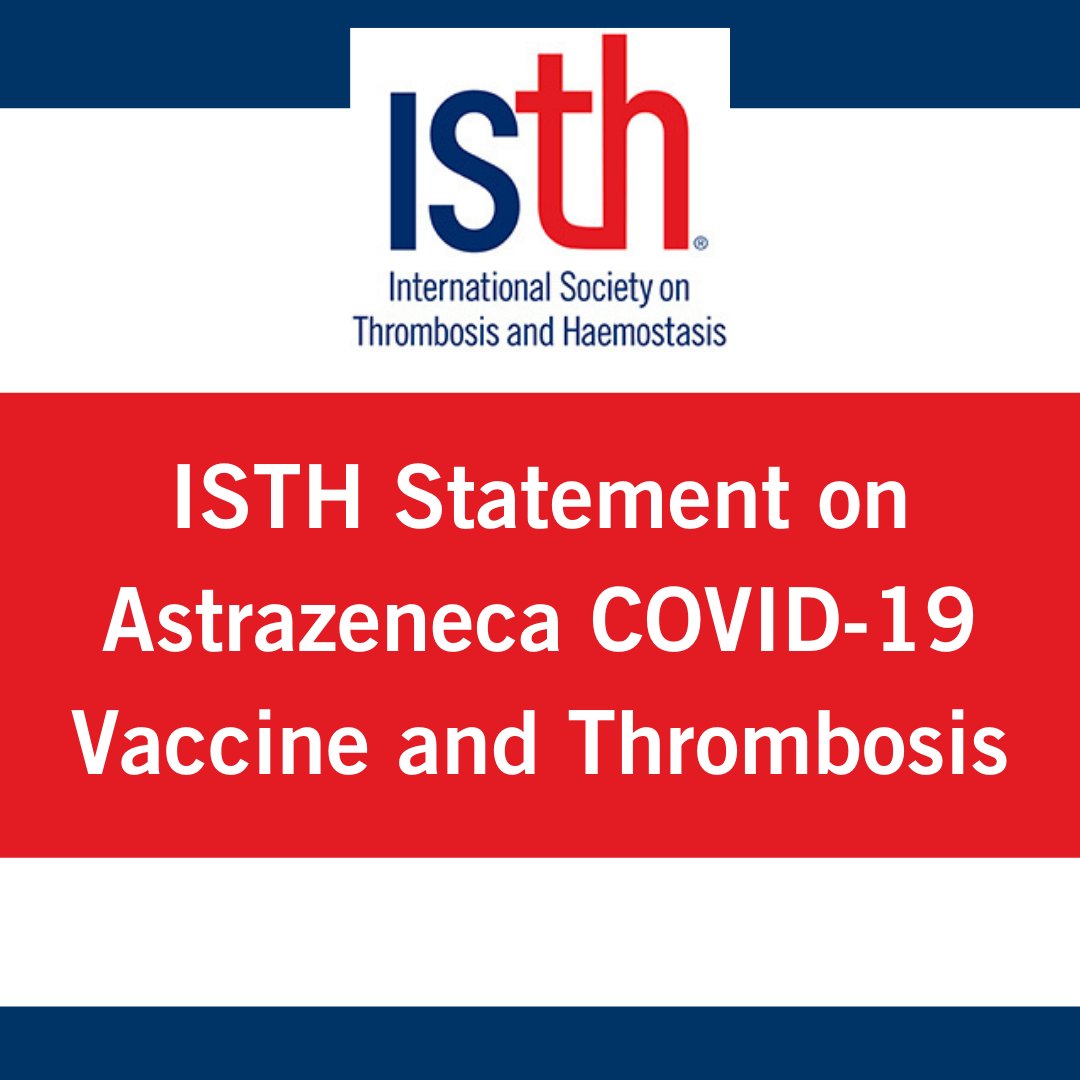 The ISTH recommends all eligible adults continue to receive the #COVID19 vaccine, despite recent decisions by some countries to at least temporarily suspend the use of the AstraZeneca vaccine due to reports of thrombosis. Read the full statement here: isth.org/news/556057