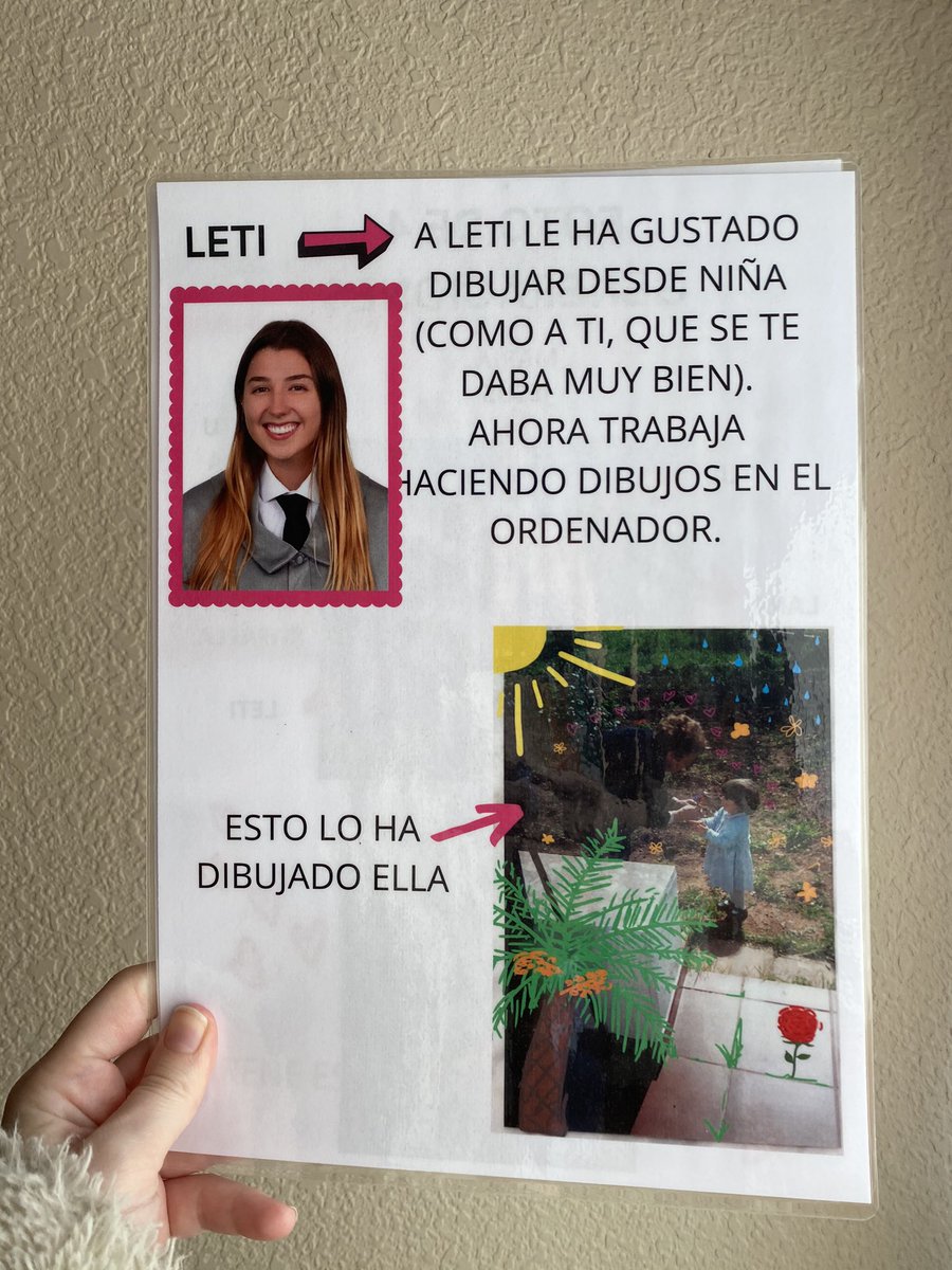 laraloverss's tweet image. Mi abuela tiene demencia y mis primas y yo le hemos hecho como unas tarjetas con nuestras fotos y a qué nos dedicamos. Le ha encantando porque cada vez que lo ve es como si lo viera por primera vez y le hace mucha ilu!! 🤍Lo comparto por si alguien le sirve de inspiración🤍