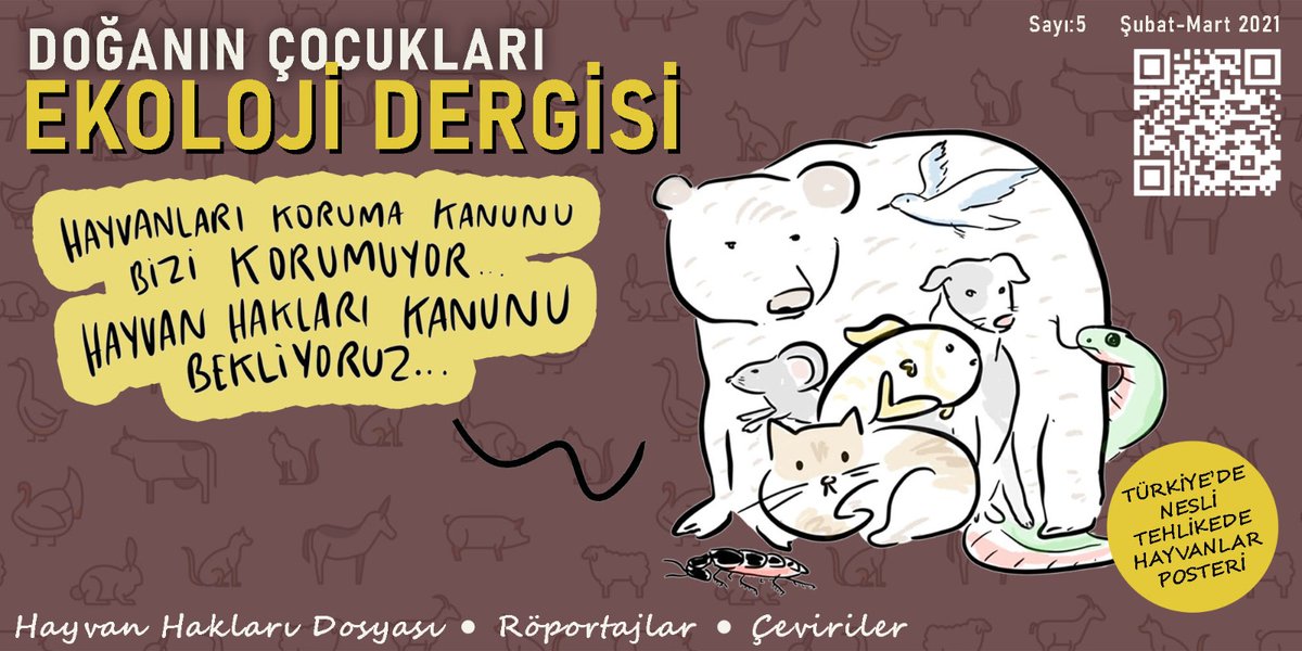 Ekoloji Dergimizin 5. Sayısı hazır 🐿️ 
Bu sayıda dosya konumuz: Hayvan Hakları. 
Dergiyi okumak için link: 
online.fliphtml5.com/yxedw/tphf/#p=1
Dergi arşiv linkimiz:
fliphtml5.com/bookcase/nggtm

#EkolojiDergisi #DoğanınÇocukları