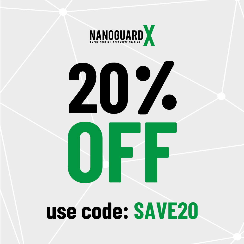 SPECIAL OFFER ANNOUNCEMENT! 🤑

Get 20% off NanoGuardX 50ml packs using code SAVE20 at checkout 🏷️ 

Get yours today at nanoguardx.com 

The 2 part #antimicrobial pack comes with a surface pre-cleaner / primer coating and the #protective guard #coating✅