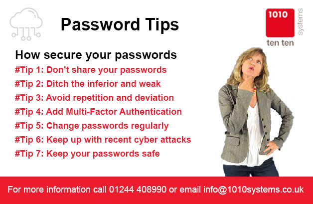 tentensystems's tweet image. Cyber criminals are always on the hunt for passwords so keep them secure.  Here are some great tips: 1010systems.co.uk/password-secur… #securepasswordtips #becybersmart