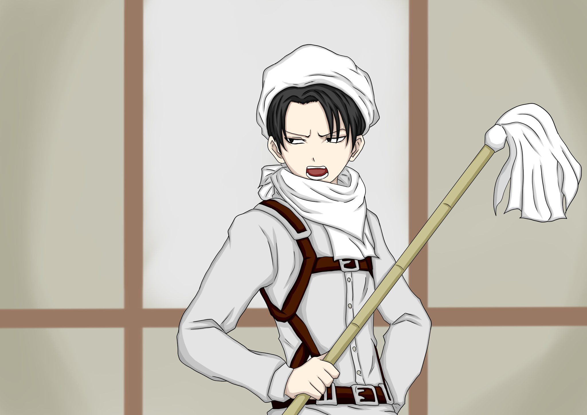 ついんふぁみこん リヴァイ兵長お掃除バージョン描いてみました 2枚目セリフ付きにしたけど見にくい 描いてみた イラスト 絵描きさんと繋がりたい 進撃の巨人 リヴァイ兵長 T Co 45ykqnzcer Twitter