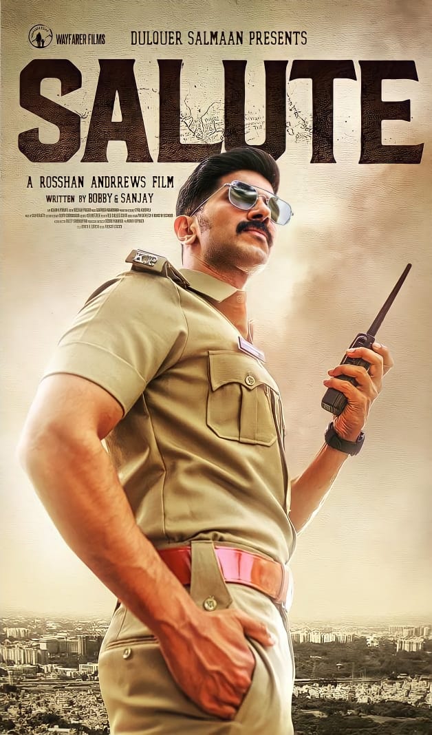 New poster of #Salute is here !!

@dulQuer @DianaPenty
@Music_Santhosh @sreekar_prasad @salutemovie2021 @dqswayfarerfilm #RosshanAndrrews #BobbySanjay #SaluteMovie