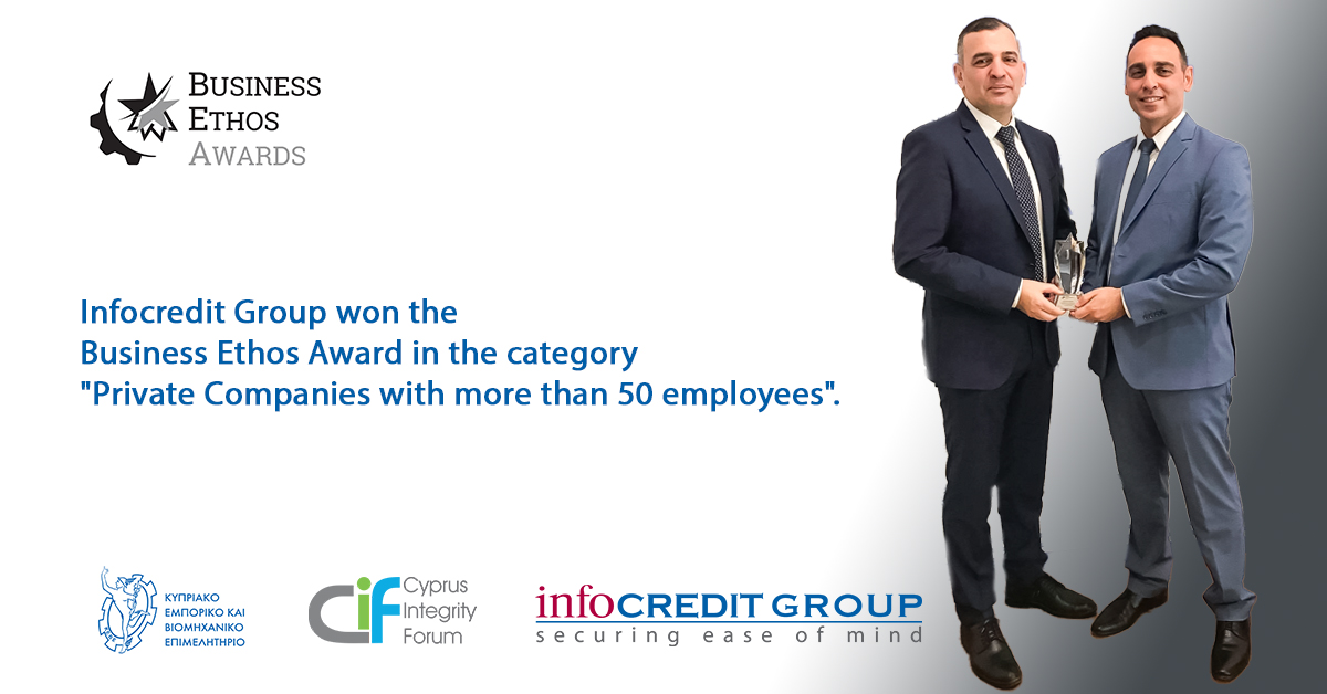 Infocredit Group won the Business Ethos Award in the category 'Private Companies with more than 50 employees'. Infocredit Group's honorary distinction is an important recognition of the company's practices over the years to combat corruption.   

 #ethos #businessintegrity