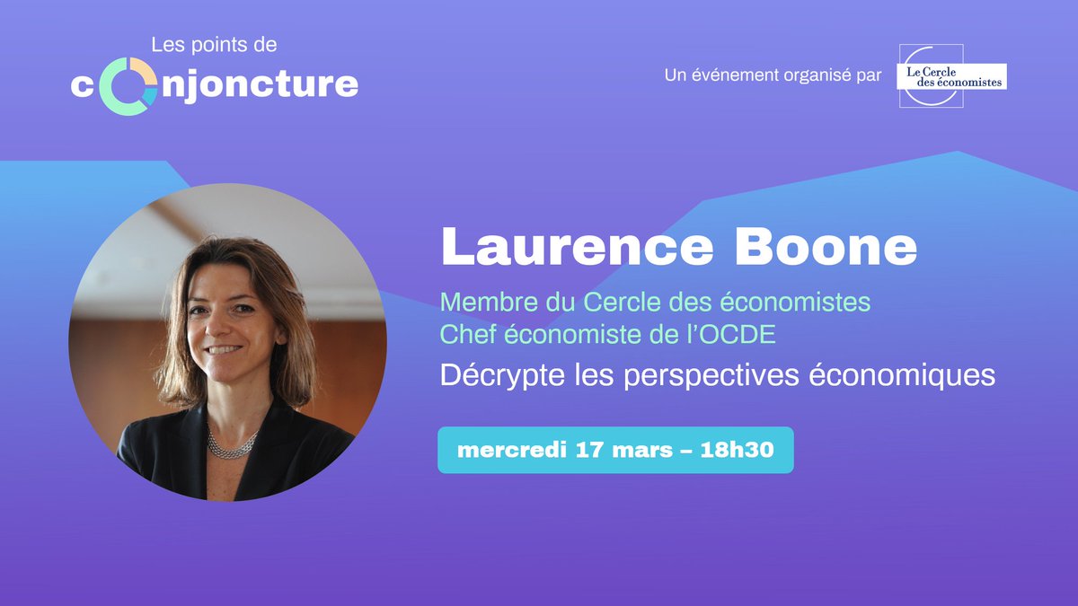 Dans ses dernières perspectives économiques, l'<a href="/OECD/">OECD ➡️ Better Policies for Better Lives</a> prévoit un retour de la croissance :
🇺🇸 +6,5%
🇨🇳 +7,8%
🇪🇺 +3,9%
🇫🇷 +5,9%

Pour décrypter ces prévisions, @LauBooneEco sera l'invitée de notre prochain point de #conjoncture en direct

📅 17/03 à 18h30
✅ bit.ly/point-conjonct…