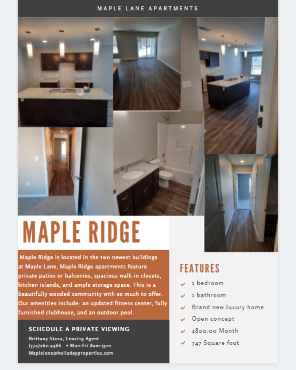 MapleLane_Apts's tweet photo. APPLY TODAY!
#Luxury #OneBedroom #BrandNew https://t.co/Bfti3NUI8p
